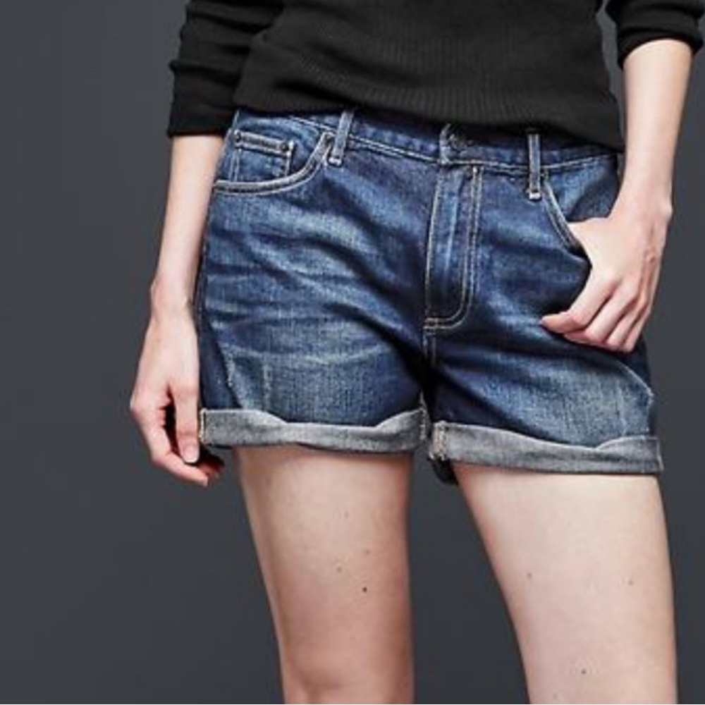 Gap Distressed Sexy Boyfriend Cuffed Denim Shorts 25